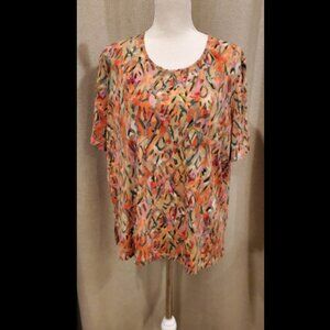 1x Tan Jay Orange Multicolor Top